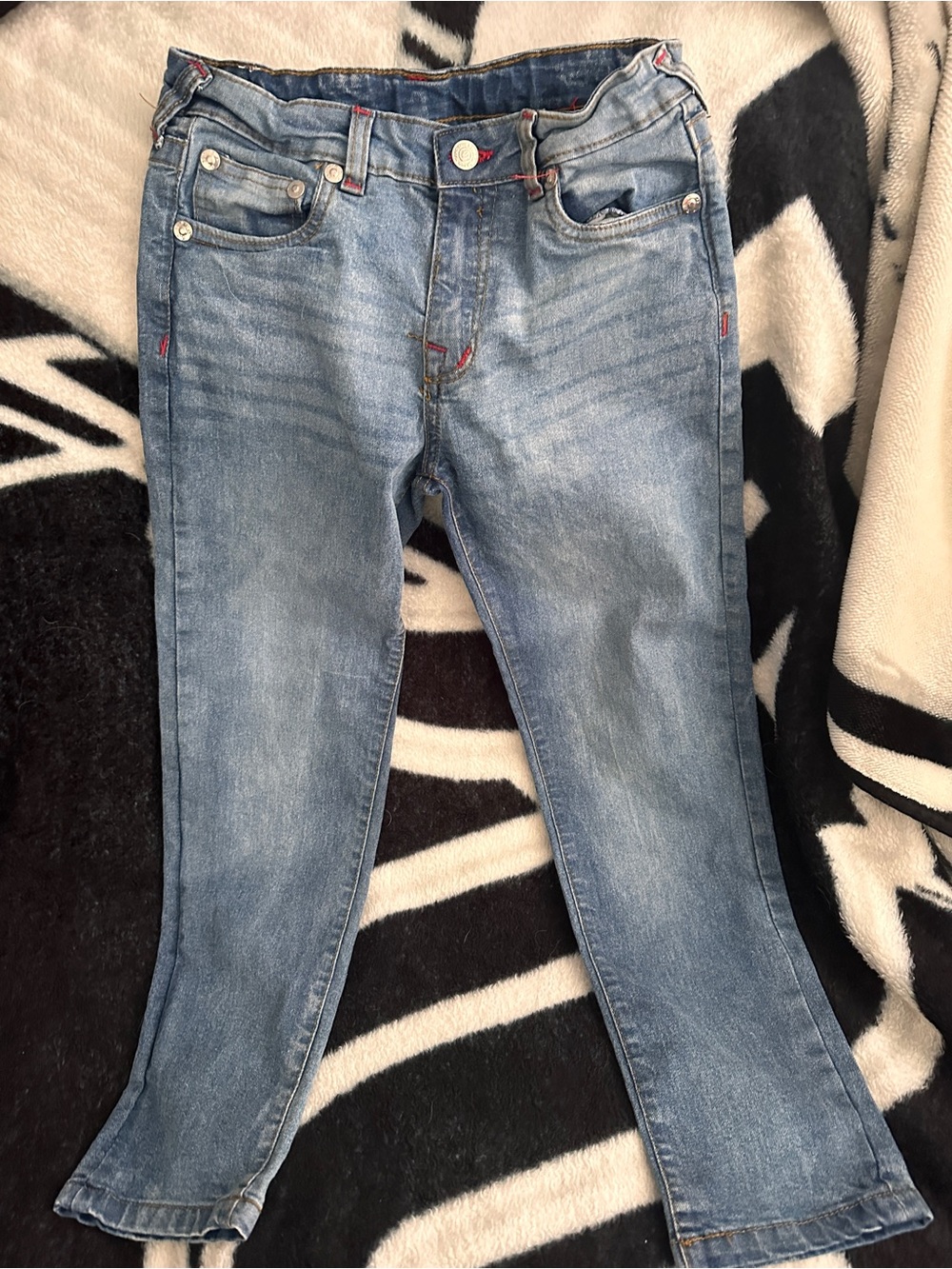 True Religion Kids Blue Denim Cotton Jeans, Size 12, Straight Leg